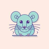 Vector of a blue mouse on a table