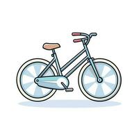 Vector of a blue bicycle with a brown seat on a white background