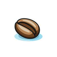 Vector of a flat icon of a coffee bean on a white background