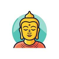 vector de un sereno Buda estatua con cerrado ojos