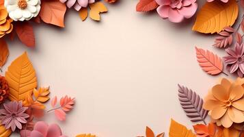 Autumn frame composition on white background. photo