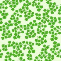 seamless abstract green pattern with leaves , vector floral background