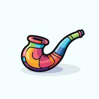 Vector of a vibrant pipe resting on a clean white background