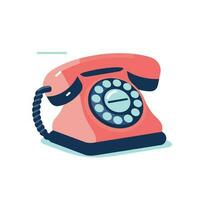 Vector of a minimalist pink phone with a vibrant blue dial