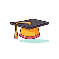 Vector of a flat graduation cap with a tassel on it