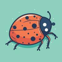 Vector of a ladybug perched on a vibrant green surface