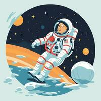 Vector of an astronaut floating in space above the Earth