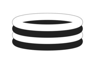 Inflatable swimming pool monochrome flat vector object. Backyard kiddie pool. Summertime. Editable black and white thin line icon. Simple cartoon clip art spot illustration for web graphic design