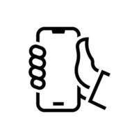 Mobile Phone Hold In Hand Flat Icon Vector Illustration