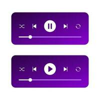 Music Player UI Screen Element Vector Illustration