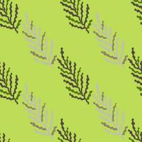 Abstract seaweed backdrop. Organic fern leaves seamless pattern. Simple style botanical background. vector