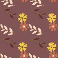 Cute stylized ditsy flower seamless pattern. Decorative naive botanical backdrop. vector