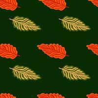 Abstract autumn leaves seamless pattern. Simple botanical leaf background. vector
