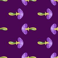 Seamless pattern with psychedelic mushrooms. Magical fly agaric wallpaper. vector