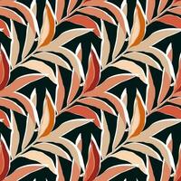 Stylized tropical palm leaves wallpaper. Jungle palm leaf seamless pattern. vector