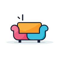 Vector of a cozy couch with a plush pillow resting on top