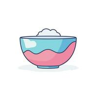 Vector of a dreamy cloud floating in a flat bowl