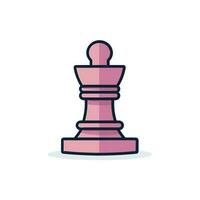 vector de un rosado ajedrez pedazo en un blanco antecedentes