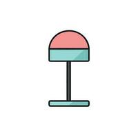 Vector of a minimalist pink and blue table lamp on a clean white background