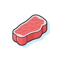 vector de un crudo filete en un minimalista blanco antecedentes