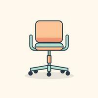 Vector of an empty office chair with wheels against a plain white background