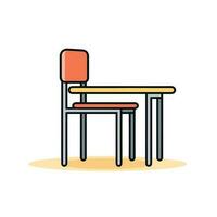 vector de un minimalista silla y mesa en un limpiar y moderno ajuste