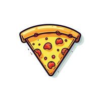 Vector of a delicious slice of flat pizza on a clean white background