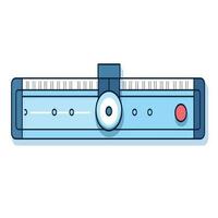 Vector of a flat icon of a ruler with a red button on it