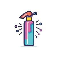 Vector of two spray bottles with different colored tops