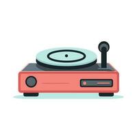 Vector of a record player with a spinning turntable