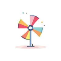 Vector of a vibrant and whimsical windmill against a clean white backdrop