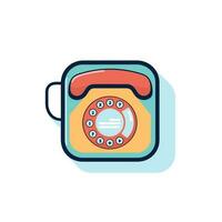 Vector of a vintage red dial telephone on a flat surface