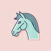 Vector of a horses head on a vibrant pink background