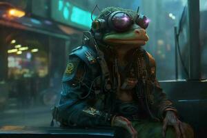 futurista surrealista cyberpunk rana.ai generar foto