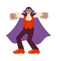 Angry vampire monster flat concept vector spot illustration. Horror dracula 2D cartoon character on white for web UI design. Paranormal. Classic Halloween isolated editable creative hero image