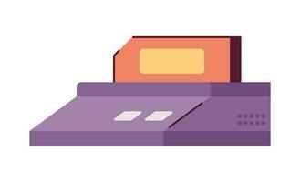 Vintage console for playing games semi flat colour vector object. Retro cartridge with games. Hobby. Editable cartoon clip art icon on white background. Simple spot illustration for web graphic design