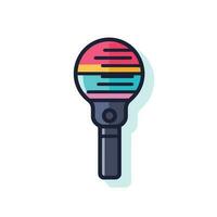 Vector of a flat microphone with a vibrant multicolored design