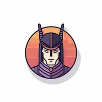 Vector of a man wearing a horned helmet, showcasing a unique and eccentric style