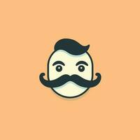 Vector of a man with a mustache on a yellow background in a minimalist style