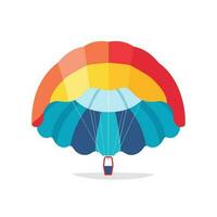 Vector of a vibrant parasail soaring against a clean white backdrop