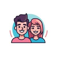 vector de un alegre Pareja compartiendo un contento momento juntos