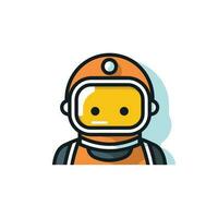 Vector of a flat orange and black robot on a white background