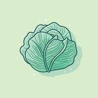 vector de un vibrante lechuga dibujo en un verde fondo