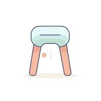 Vector of a small stool with a flat seat