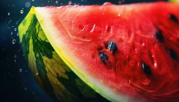 Whimsical and creative watermelon watercolor artwork, generative AI photo