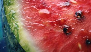 Delightful watercolor artwork featuring a watermelon, generative AI photo