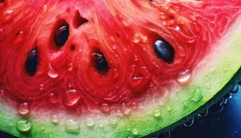 Vibrant and colorful watercolor illustration of a watermelon, generative AI photo