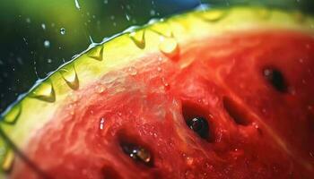 Creative watercolor painting of watermelon, generative AI photo