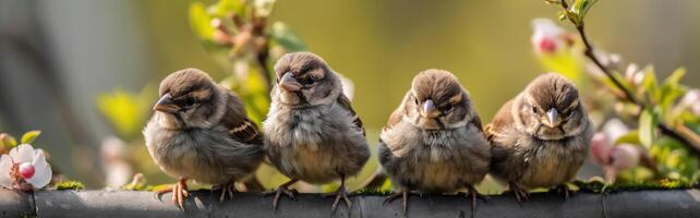 Delicate and elegant sparrow banner design for your project, photo