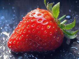 Serene and captivating watercolor depiction of a strawberry, generative AI photo